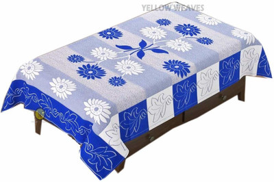 manvi creations Cotton 4 Seater Floral Table Cover(Blue)