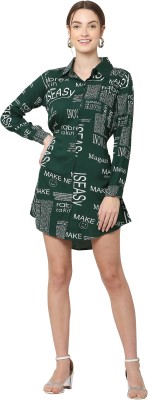 REESE Women A-line Dark Green Dress