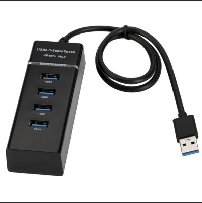 fronix USB 3.0 Hub 4-Port USB Hub with 5 Gbps USB Splitter for Laptop MacBook Mac Pro Mac Mini iMac Surface Pro XPS PC Flash Drive Mobile HDD FRUSB-05 USB Hub(Black)