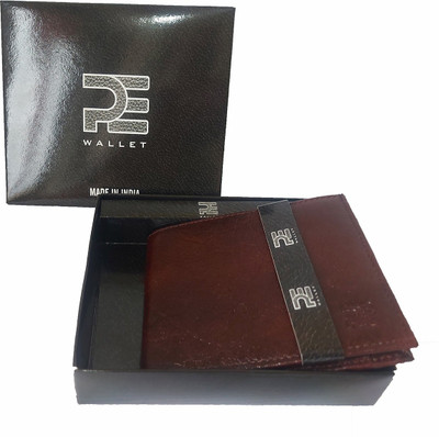 22% OFF on PE Men Casual, Formal Brown Genuine Leather Wallet(3 Card Slots)