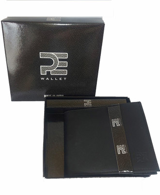 PE Men Casual, Formal Black Genuine Leather Wallet(3 Card Slots)