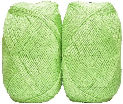 JEFFY Oswal Chirag Light Apple Green (400 gm) Wool Ball Hand Knitting Wool/Art Craft Soft Fingering Crochet Hook Yarn, Needle Knitting Yarn Thread Shade no-8