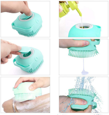 TEDRED Soft Bath Body Brush with Shampoo Dispenser multicolor