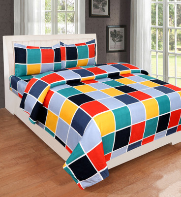 CECARO 160 TC Microfiber Double Printed Flat Bedsheet(Pack of 1, Multicolor)
