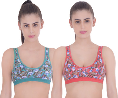 Willyard Women Sports Non Padded Bra(Green, Red)