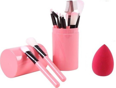 RHV Makeup Brush Set with Storage Box with puff(Pack of 13)
