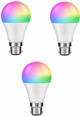 Nightstar 10 W Basic Round B22 LED Bulb(Multicolor, Pack of 3)