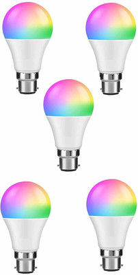 Nightstar 10 W Basic Round B22 LED Bulb(Multicolor, Pack of 5)