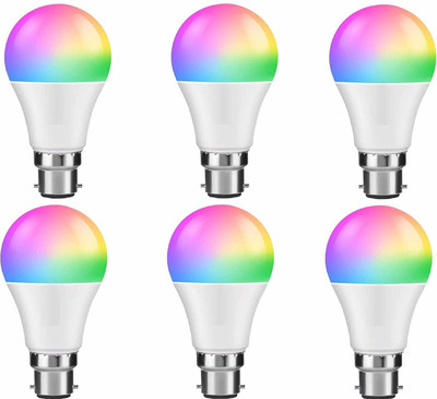 Nightstar 10 W Basic Round B22 LED Bulb(Multicolor, Pack of 6)