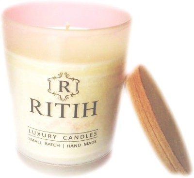 Ritih Beautiful & Elegant Soya Wax Matt Finish Jar Candle/Rose + Mud + Sage Fragrance Candle with Wooden Lid (Pack Of 1) Candle(White, Pack of 1)