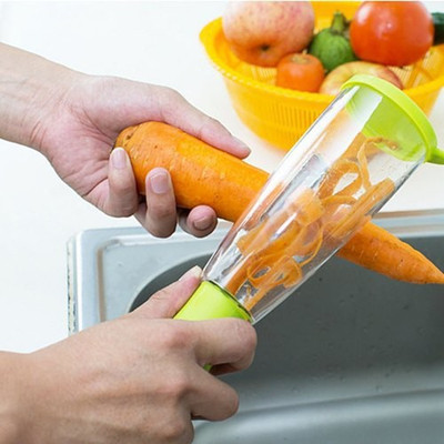 Muktbhav Smart Vegetable And Fruit Peeler with ABS Container Straight Peeler(Multicolor)