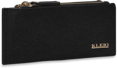 KLEIO Women Casual Black Artificial Leather Wallet(16 Card Slots)