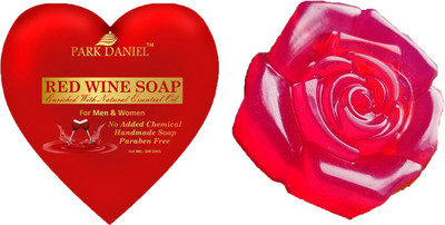PARK DANIEL Premium Red Wine Soap & Rose Water Soap Combo Pack -2 Soap of 100 gms(200 gms)(2 x 100 g)