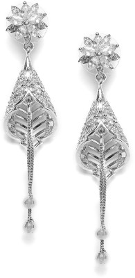 PANASH Silver-Toned Floral Drop Earrings Copper Drops & Danglers