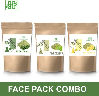 Himachal Herbal Organic Neem Powder-Tulsi Powder -Lemon Peel Powder 150gm For Face Pack & Hair Pack(150 g)