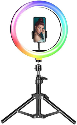 Wrapo 10-inch RGB Color Selfie Ring Light with 7 Feet Metal Tripod Stand Ring Flash(White)