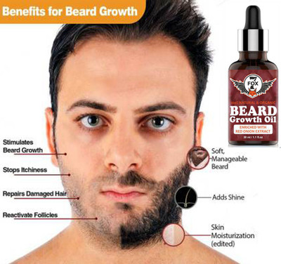 7 FOX Beard Growth Oil For Men infused with the power of onion oil Hair Oil(30 ml)