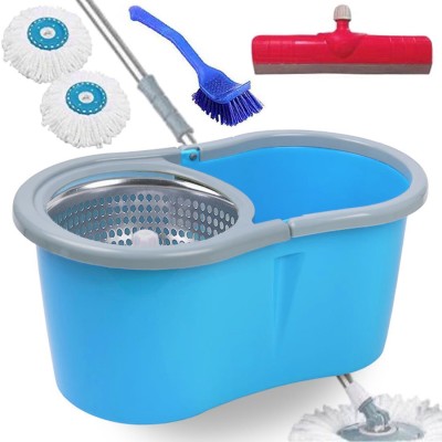 V-MOP Premium Quality Bucket Spin Mop - Dry & Wet Magic Cleaning Floor Mop (( 6 Months Warranty on Rod ))-A29 Mop Set, Mop, Cleaning Wipe, Bucket, Dustbin, Mop Refill, Broom, Kitchen Wiper, Dustpan