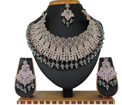 VATSALYA creation Alloy Gold-plated Grey Jewellery Set(Pack of 1)