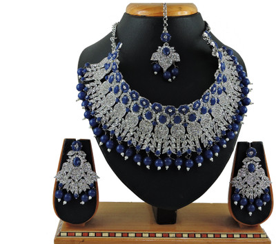 VATSALYA creation Alloy Gold-plated Blue Jewellery Set(Pack of 1)
