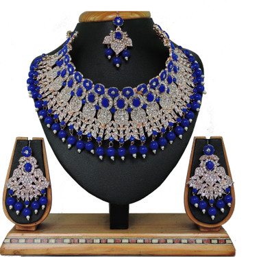 VATSALYA creation Alloy Gold-plated Blue Jewellery Set(Pack of 1)