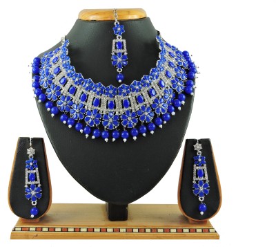 VATSALYA creation Alloy Gold-plated Blue Jewellery Set(Pack of 1)