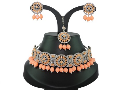 VATSALYA creation Alloy Orange Jewellery Set(Pack of 1)