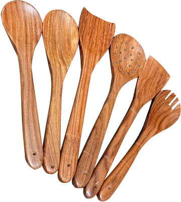 SWH Wooden Ladle(Pack of 6)