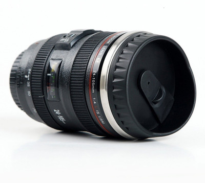FIVANIO ™ Classic Camera Lens ed Coffee with Lid, Steel Insulated Plastic, Stainless Steel Coffee Mug(350 ml)