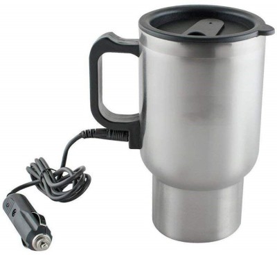 SWISS WONDER ® Stainless Steel Electric Car Water Heater Thermos Stainless Steel Coffee Mug(467 ml)