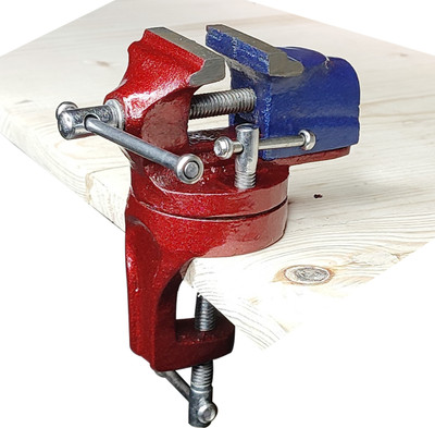 Scorpion Table Vice Clamp Type Revolving 50 mm (2 inch) Cast Iron Professional Table Baby Vice Clamp Type Revolving – Orange Blue Multi Vise Tool