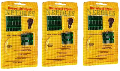 S Mark Smark household needles Standard Size for Sweing Machine and Homemade (3PcZ) Hand Sewing Needle(Curved Needle Needle, Embroidery Needle, Darners Needle, Sharps Needle, Crochet Needle Standard Pack of 30)