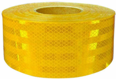 True-Ally High Intensity Reflective Conspicuity Tape Yellow Cello Tape 50 Mtrs , Yellow (Manual)(Yellow)