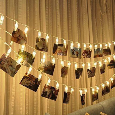 MR VAJANI 10 LEDs 2.03 m Gold Steady Clip Rice Lights(Pack of 1)
