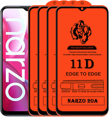 Roxel Edge To Edge Tempered Glass for Realme Narzo 20A(Pack of 4)