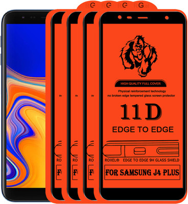 Roxel Edge To Edge Tempered Glass for Samsung J4 Plus(Pack of 4)
