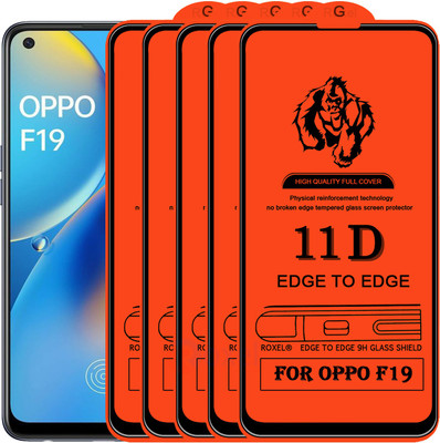 Roxel Edge To Edge Tempered Glass for Oppo F19(Pack of 5)