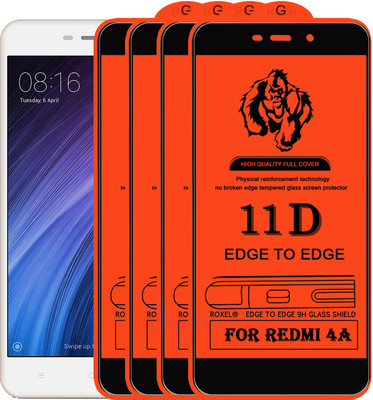 Roxel Edge To Edge Tempered Glass for Mi Redmi 4A(Pack of 4)