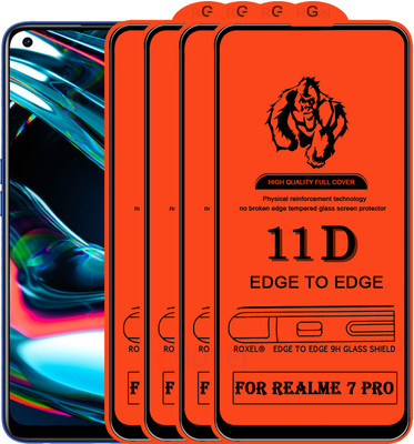 Roxel Edge To Edge Tempered Glass for Realme 7 Pro(Pack of 4)