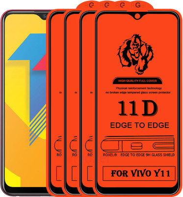 Roxel Edge To Edge Tempered Glass for Vivo Y11(Pack of 4)