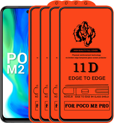 Roxel Edge To Edge Tempered Glass for Poco M2 Pro(Pack of 4)