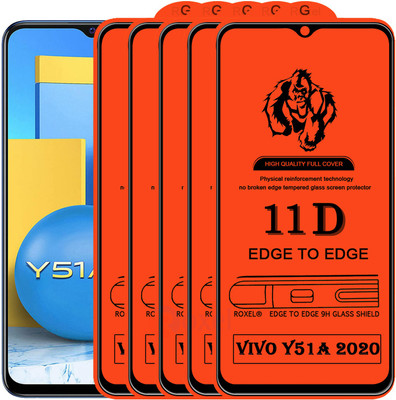 Roxel Edge To Edge Tempered Glass for Vivo Y51A(Pack of 5)