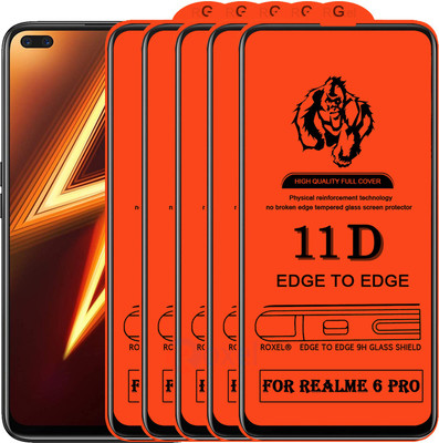 Roxel Edge To Edge Tempered Glass for Realme 6 Pro(Pack of 5)