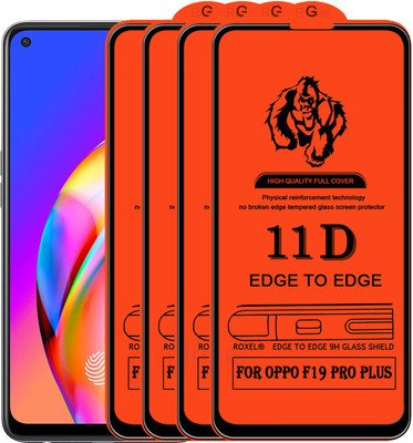 Roxel Edge To Edge Tempered Glass for Oppo F19 Pro Plus(Pack of 4)