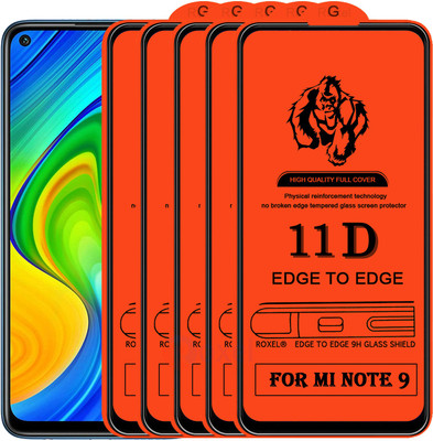Roxel Edge To Edge Tempered Glass for Redmi Note 9(Pack of 5)