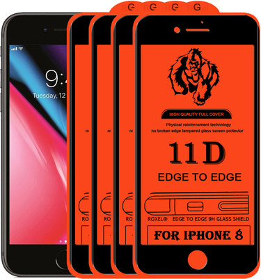 Roxel Edge To Edge Tempered Glass for Apple iPhone 8(Pack of 4)
