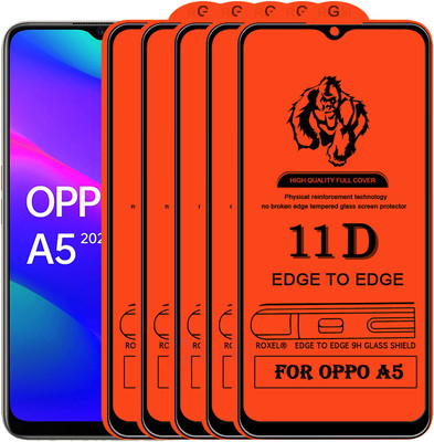 Roxel Edge To Edge Tempered Glass for Oppo A5 2020(Pack of 5)