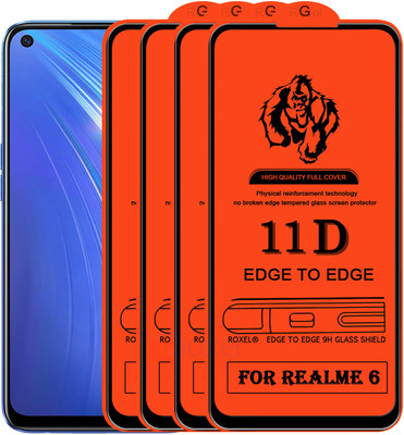 Roxel Edge To Edge Tempered Glass for Realme 6(Pack of 4)