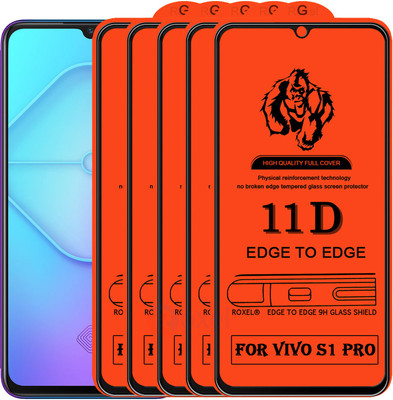 Roxel Edge To Edge Tempered Glass for Vivo S1 Pro(Pack of 5)