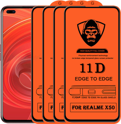 MaxR Edge To Edge Tempered Glass for Realme X50(Pack of 4)
